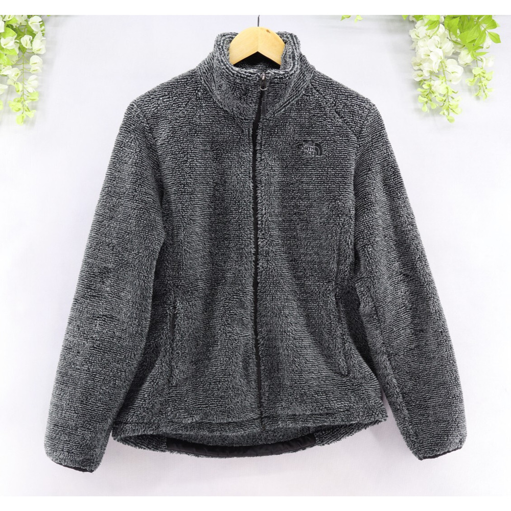 The North Face Women's Osito 2 Jacket Black Mid Gray Stripe Sz M